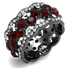 Load image into Gallery viewer, TK2993 - IP Light Black  (IP Gun) Stainless Steel Ring with Top Grade Crystal  in Siam