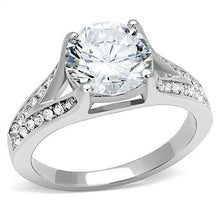 Load image into Gallery viewer, TK3020 - High polished (no plating) Stainless Steel Ring with AAA Grade CZ  in Clear