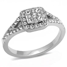 Load image into Gallery viewer, TK3023 - High polished (no plating) Stainless Steel Ring with Top Grade Crystal  in Clear