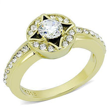 Load image into Gallery viewer, TK3034 - IP Gold(Ion Plating) Stainless Steel Ring with AAA Grade CZ  in Clear