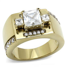 Load image into Gallery viewer, TK3078 - IP Gold(Ion Plating) Stainless Steel Ring with AAA Grade CZ  in Clear