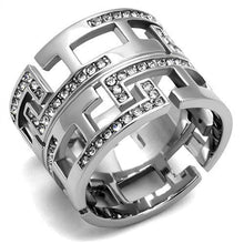 Load image into Gallery viewer, TK3105 - High polished (no plating) Stainless Steel Ring with Top Grade Crystal  in Clear