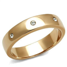 Load image into Gallery viewer, TK3107 - IP Rose Gold(Ion Plating) Stainless Steel Ring with Top Grade Crystal  in Clear