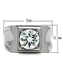 Load image into Gallery viewer, TK311 - High polished (no plating) Stainless Steel Ring with AAA Grade CZ  in Clear