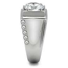 Load image into Gallery viewer, TK311 - High polished (no plating) Stainless Steel Ring with AAA Grade CZ  in Clear