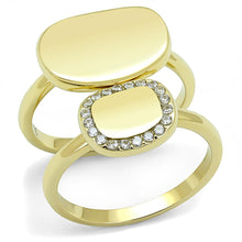 Load image into Gallery viewer, TK3121 - IP Gold(Ion Plating) Stainless Steel Ring with AAA Grade CZ  in Clear