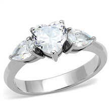 Load image into Gallery viewer, TK3138 - High polished (no plating) Stainless Steel Ring with AAA Grade CZ  in Clear