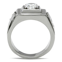 Load image into Gallery viewer, TK313 - High polished (no plating) Stainless Steel Ring with AAA Grade CZ  in Clear