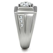 Load image into Gallery viewer, TK313 - High polished (no plating) Stainless Steel Ring with AAA Grade CZ  in Clear