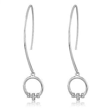 Load image into Gallery viewer, TK3146 - High polished (no plating) Stainless Steel Earrings with Top Grade Crystal  in Clear