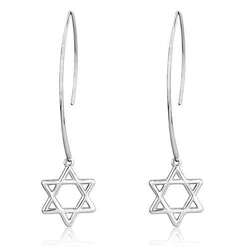 TK3147 - High polished (no plating) Stainless Steel Earrings with No Stone