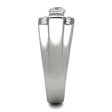 Load image into Gallery viewer, TK314 - High polished (no plating) Stainless Steel Ring with AAA Grade CZ  in Clear