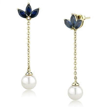 Load image into Gallery viewer, TK3150 - IP Gold(Ion Plating) Stainless Steel Earrings with Synthetic Pearl in White