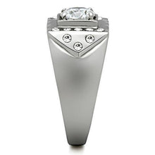 Load image into Gallery viewer, TK315 - High polished (no plating) Stainless Steel Ring with AAA Grade CZ  in Clear