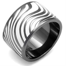 Load image into Gallery viewer, TK3171 - IP Light Black  (IP Gun) Stainless Steel Ring with Epoxy  in White