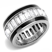 Load image into Gallery viewer, TK3173 - High polished (no plating) Stainless Steel Ring with Top Grade Crystal  in Clear