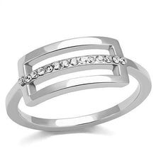 Load image into Gallery viewer, TK3177 - High polished (no plating) Stainless Steel Ring with AAA Grade CZ  in Clear