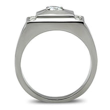 Load image into Gallery viewer, TK317 - High polished (no plating) Stainless Steel Ring with AAA Grade CZ  in Clear