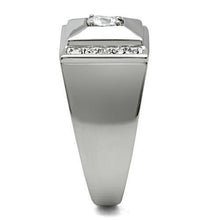 Load image into Gallery viewer, TK317 - High polished (no plating) Stainless Steel Ring with AAA Grade CZ  in Clear