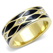 Load image into Gallery viewer, TK3182 - IP Gold(Ion Plating) Stainless Steel Ring with Top Grade Crystal  in Clear