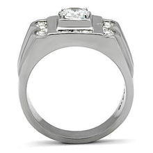 Load image into Gallery viewer, TK318 - High polished (no plating) Stainless Steel Ring with AAA Grade CZ  in Clear