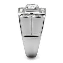 Load image into Gallery viewer, TK318 - High polished (no plating) Stainless Steel Ring with AAA Grade CZ  in Clear