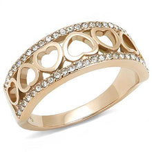 Load image into Gallery viewer, TK3194 - IP Rose Gold(Ion Plating) Stainless Steel Ring with Top Grade Crystal  in Clear