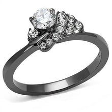 Load image into Gallery viewer, TK3203 - IP Light Black  (IP Gun) Stainless Steel Ring with AAA Grade CZ  in Clear