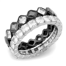 Load image into Gallery viewer, TK3231 - Two-Tone IP Black (Ion Plating) Stainless Steel Ring with AAA Grade CZ  in Black Diamond