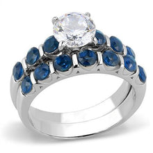 Load image into Gallery viewer, TK3235 - High polished (no plating) Stainless Steel Ring with AAA Grade CZ  in Clear