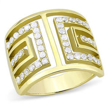 Load image into Gallery viewer, TK3238 - IP Gold(Ion Plating) Stainless Steel Ring with AAA Grade CZ  in Clear