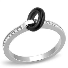 Load image into Gallery viewer, TK3241 - High polished (no plating) Stainless Steel Ring with Top Grade Crystal  in Clear