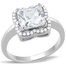 Load image into Gallery viewer, TK3242 - High polished (no plating) Stainless Steel Ring with AAA Grade CZ  in Clear