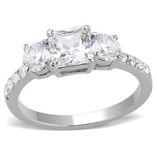 Load image into Gallery viewer, TK3246 - High polished (no plating) Stainless Steel Ring with AAA Grade CZ  in Clear