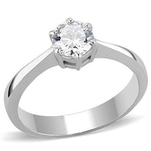 Load image into Gallery viewer, TK3252 - High polished (no plating) Stainless Steel Ring with AAA Grade CZ  in Clear