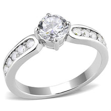 Load image into Gallery viewer, TK3256 - High polished (no plating) Stainless Steel Ring with AAA Grade CZ  in Clear