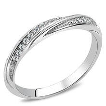 Load image into Gallery viewer, TK3259 - High polished (no plating) Stainless Steel Ring with AAA Grade CZ  in Clear