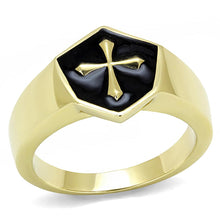 Load image into Gallery viewer, TK3268 - IP Gold(Ion Plating) Stainless Steel Ring with Epoxy  in Jet