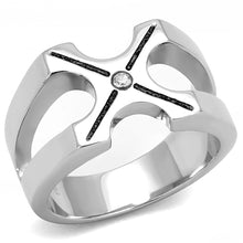 Load image into Gallery viewer, TK3278 - High polished (no plating) Stainless Steel Ring with AAA Grade CZ  in Clear