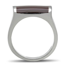 Load image into Gallery viewer, TK327 - High polished (no plating) Stainless Steel Ring with Epoxy  in Brown