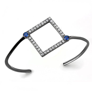 TK3288 - IP Light Black  (IP Gun) Stainless Steel Bangle with Top Grade Crystal  in Montana