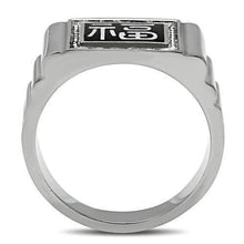 Load image into Gallery viewer, TK329 - High polished (no plating) Stainless Steel Ring with Top Grade Crystal  in Clear