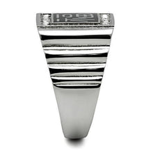 Load image into Gallery viewer, TK329 - High polished (no plating) Stainless Steel Ring with Top Grade Crystal  in Clear