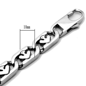 TK334 - High polished (no plating) Stainless Steel Bracelet with No Stone