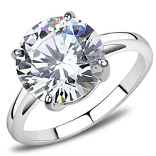 Load image into Gallery viewer, TK3428 - High polished (no plating) Stainless Steel Ring with AAA Grade CZ  in Clear