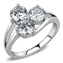 Load image into Gallery viewer, TK3430 - High polished (no plating) Stainless Steel Ring with AAA Grade CZ  in Clear