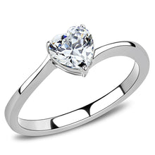 Load image into Gallery viewer, TK3434 - High polished (no plating) Stainless Steel Ring with AAA Grade CZ  in Clear