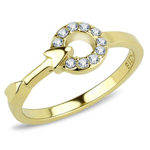 Load image into Gallery viewer, TK3439 - IP Gold(Ion Plating) Stainless Steel Ring with Top Grade Crystal  in Clear