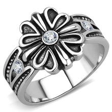 Load image into Gallery viewer, TK3462 - High polished (no plating) Stainless Steel Ring with Top Grade Crystal  in Clear