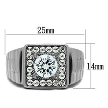 Load image into Gallery viewer, TK347 - High polished (no plating) Stainless Steel Ring with AAA Grade CZ  in Clear